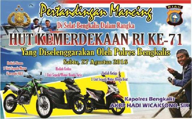 Meriahkan HUT RI ke 71, Polres Bengkalis Gelar Lomba Memancing