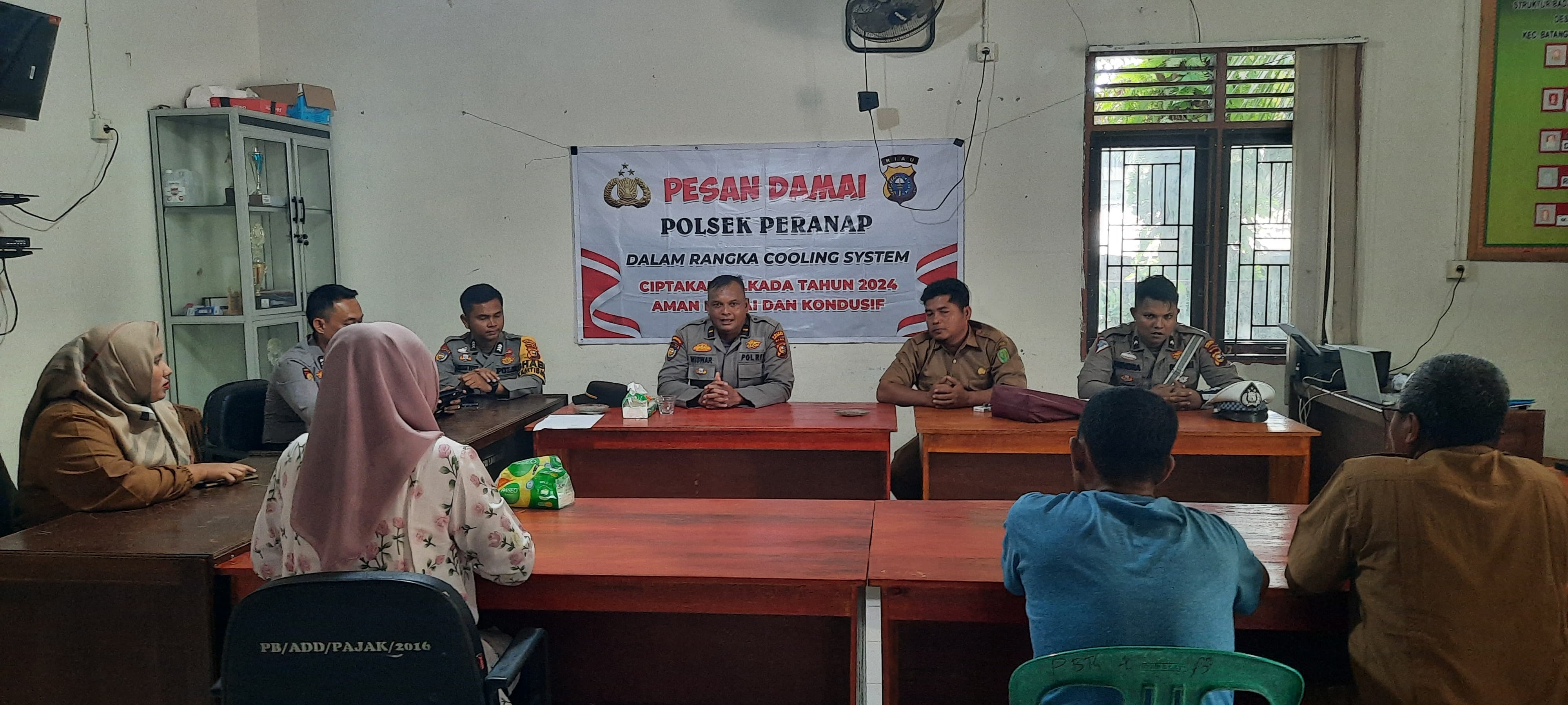 Polsek Peranap Imbau Kades Jaga Netralitas dan Ajak Warga Ikut Memilih