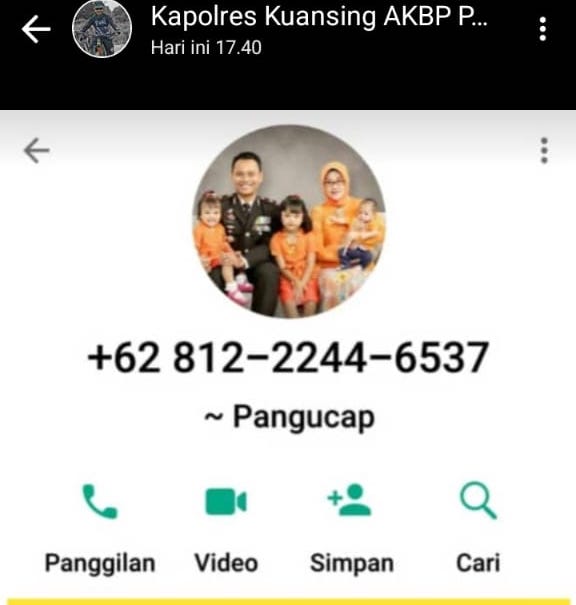 Waspada Penipuan Lewat WA Catut Nama Kapolres Kuansing