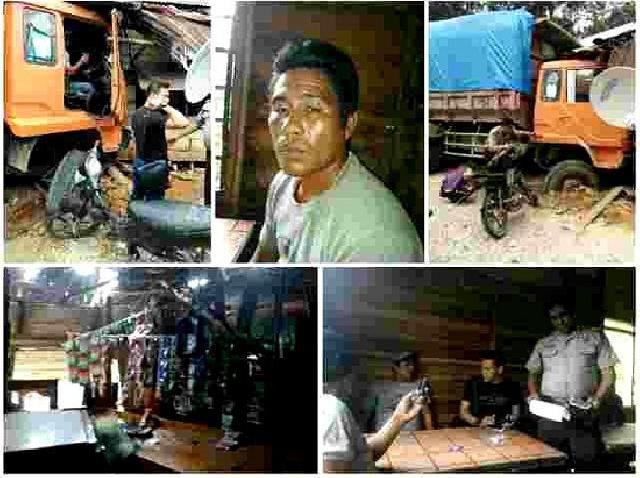 Sebuah Warung di Kuansing Roboh, Dihantam Truk Batu Bara