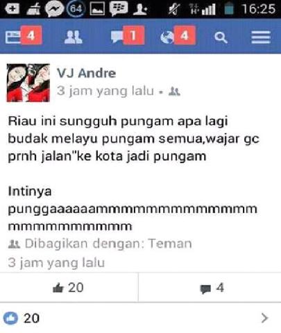 Warga Duri Dihebohkan Akun Facebook yang Hina Suku Melayu Riau