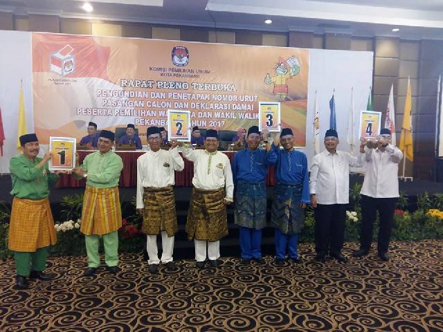 Berikut Nomor Urut Calon Wali Kota Pekanbaru