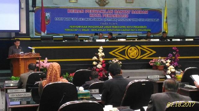 DPRD Pekanbaru gelar paripurna pandangan fraksi terhadap 6 Ranperda