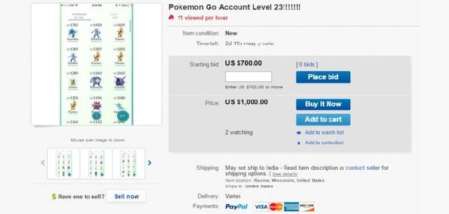 Akun Pokemon Go level tinggi ramai dijual online, harganya?