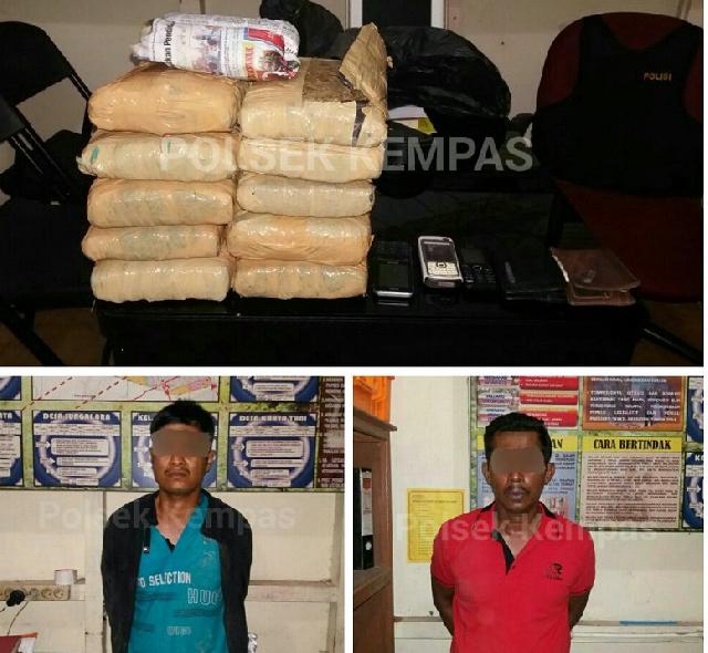 Polsek Kempas Inhil Berhasil Tangkap Pelaku Pemilik 10 Kg Ganja