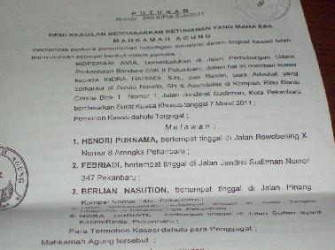 Koperasi Avia Abaiakan Putusan MA Bayar Pesangon Pekerja Rp 100 Juta