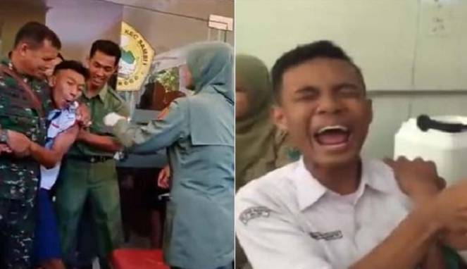 Reaksi Anak Sekolah Ini Ketika Mau Disuntik Bikin Ngakak