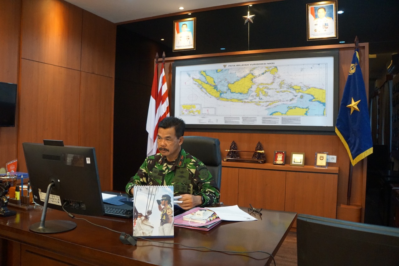 Lewat Vicon Danlantamal IV Ikuti Rakor Progres Investasi