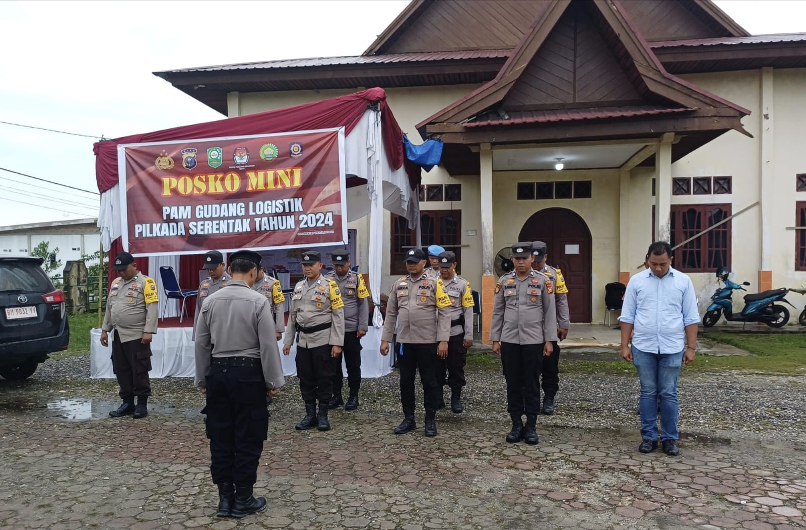 Pasca Pemungutan Suara, Polsek Minas Perketat Keamanan Gudang Logistik Pilkada 2024