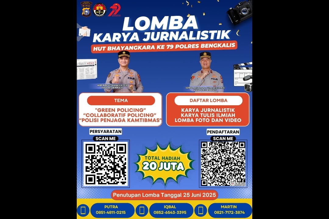 Polres Bengkalis Perpanjang Batas Akhir Lomba Karya Jurnalistik Sambut HUT Bhayangkara ke-79