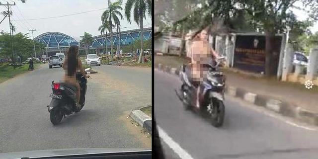 Ini identitas wanita yang naik motor bugil di Bandara Supadio