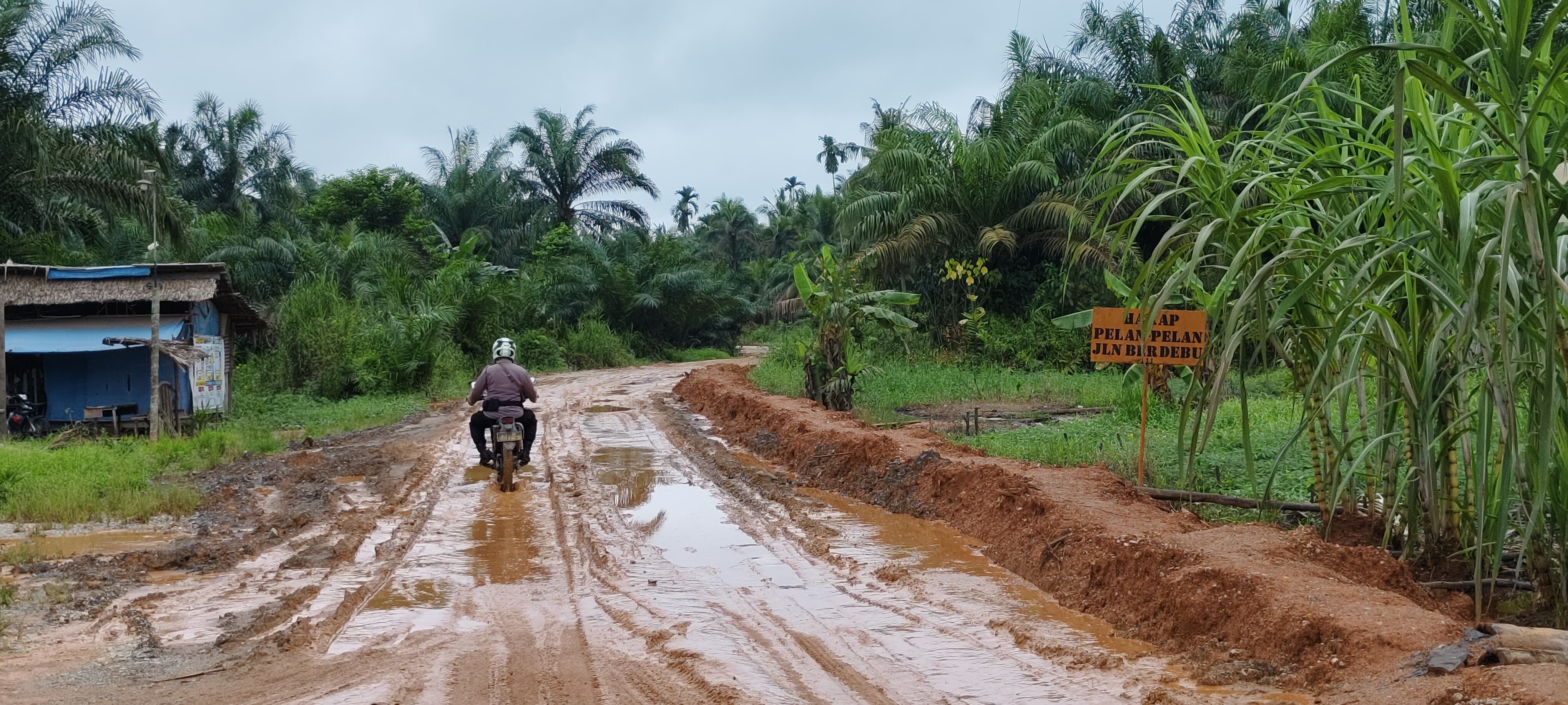 Terobos Jalan Berlumpur, Aipda Andriawan Sosialisasi Pemilu ke Karyawan Perusahaan