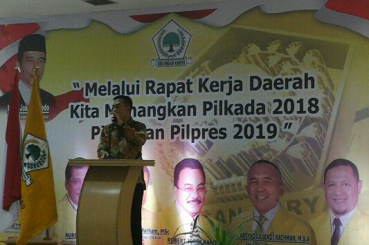Pidato di Rakerda Golkar Riau, Suparman Serang Masnur