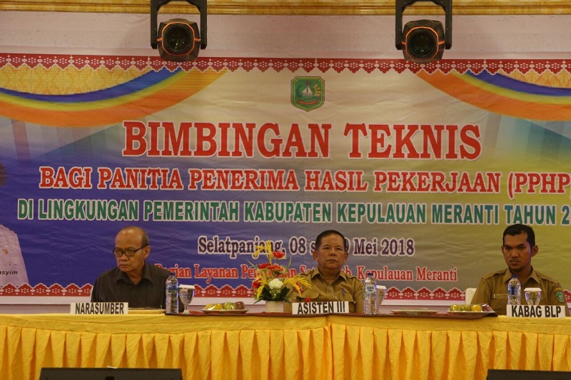 Pemkab Meranti Gelar Bimbingan Teknis Bagi Panitia Penerima Hasil Pekerjaan PPHP
