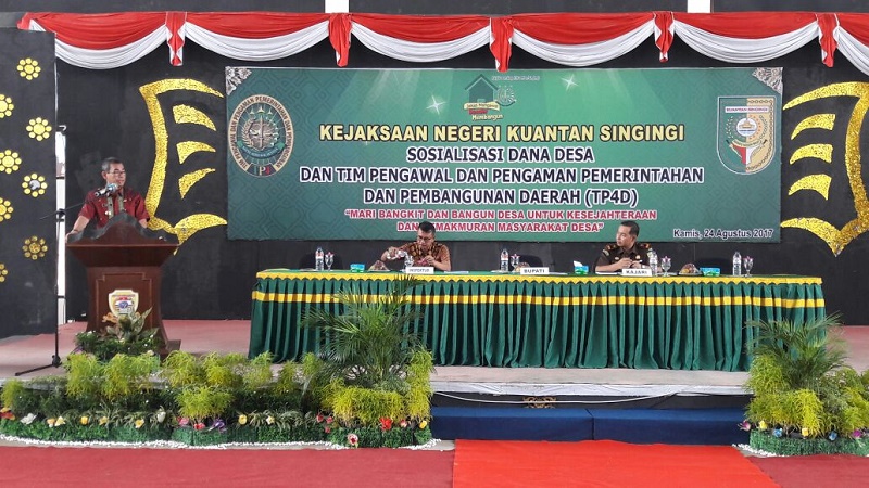 Kajari Kuansing, Sosialisasikan TP4D Untuk Pendampingan Pengelolaan Dana Desa