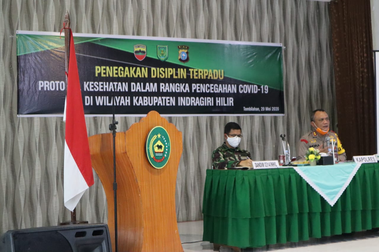 Dandim 0314/Inhil Pimpin Rakor dan Sosialisasi Persiapan Sambut Era New Normal