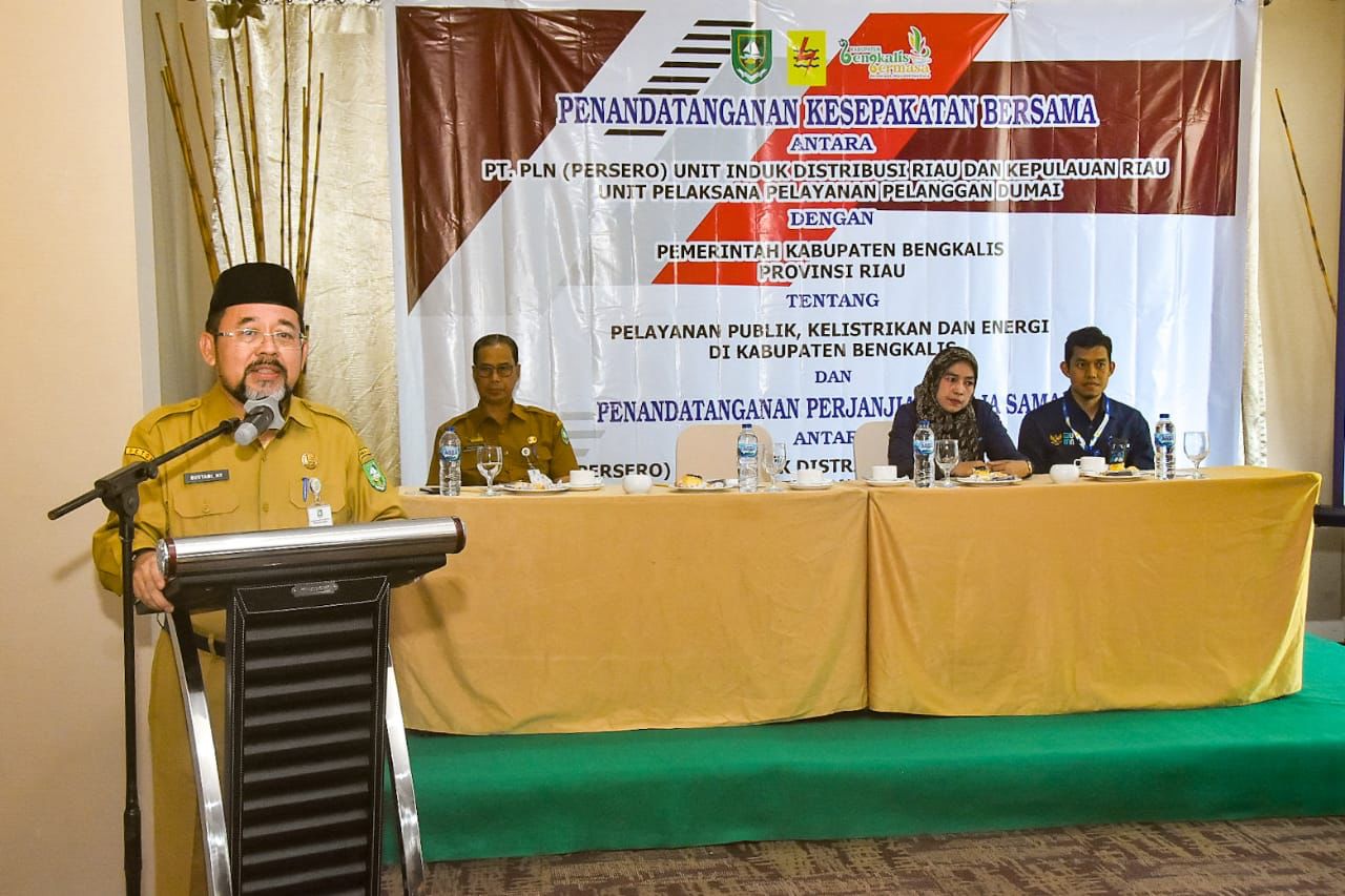 Dishub dan PLN Teken MoU, Terkait Penerangan Lampu Jalan di Bengkalis