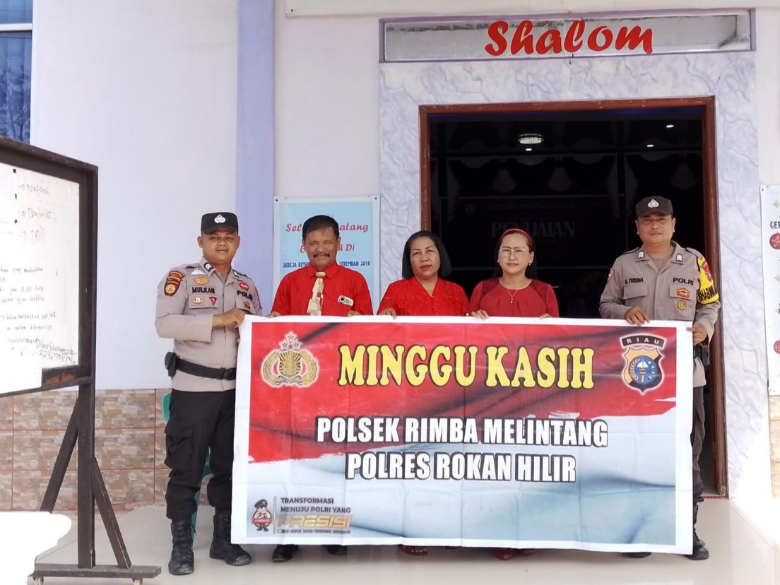 Polsek Rimba Melintang Gelar Program Minggu Kasih di Gereja GBI Seremban Jaya