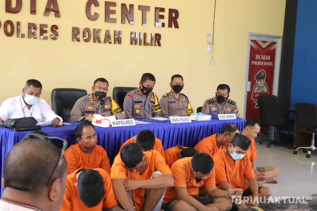 Polres Rohil Tangkap 10 Pelaku Pencurian Pertamina Hulu Rokan