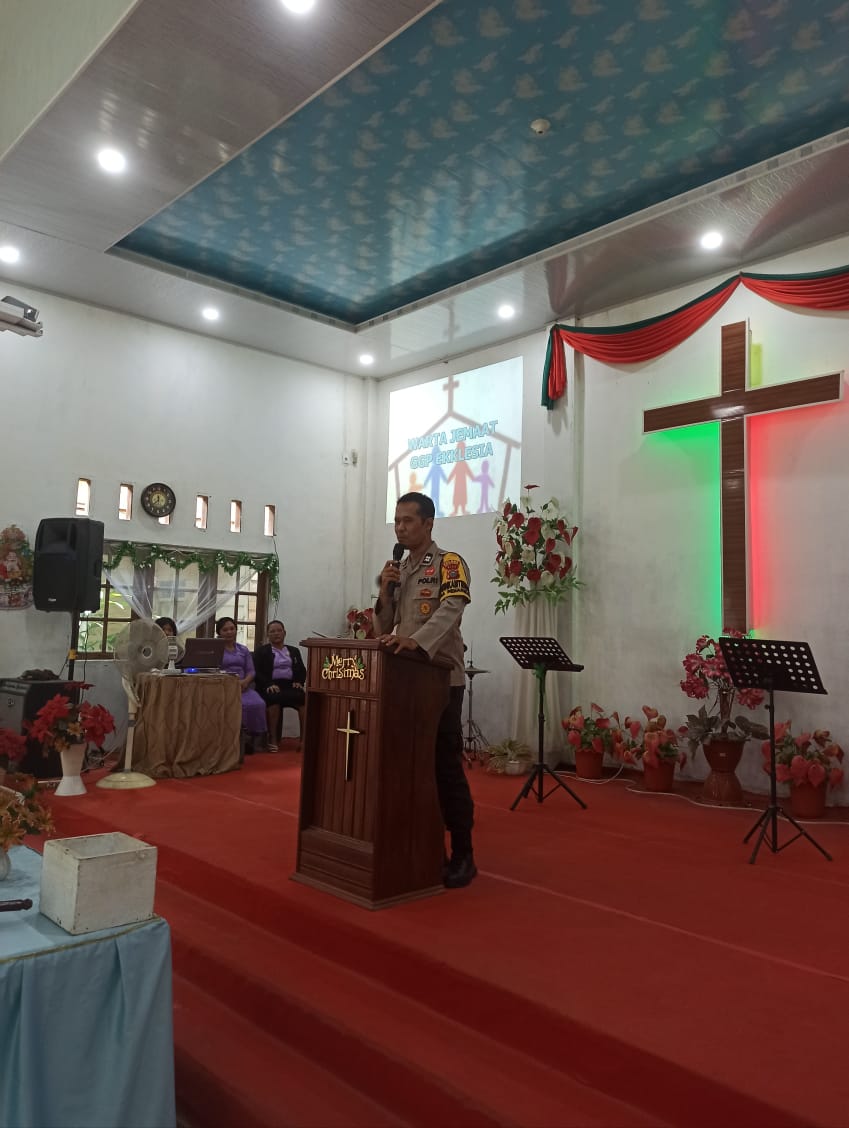 Polsek Langgam Gelar Ibadah Minggu Kasih untuk Pilkada Damai