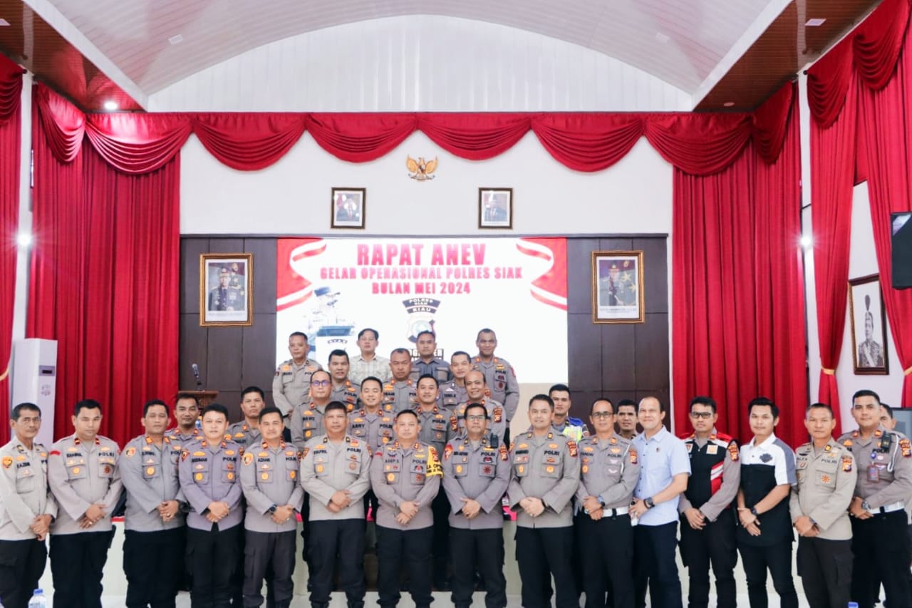 Kapolres Siak Pimpin Rapat Anev dan Arahan Pimpinan di Gedung Endra Dharma Laksana