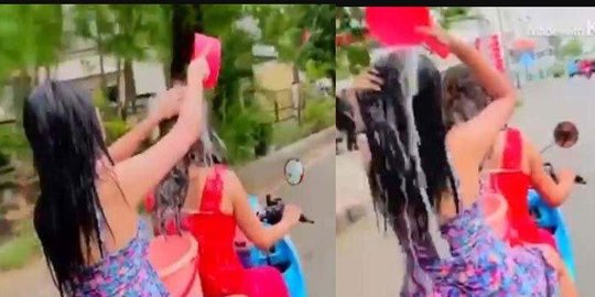 Menguak Fakta Ica dan Ajeng Cewek Mojokerto Mandi di Atas Motor, Sanksi Polisi hingga Klarifikasi