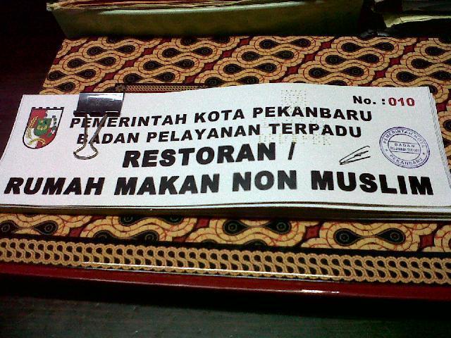 Hari Keempat Ramadhan, 135 Rumah Makan Urus Izin Spanduk Non Muslim di Pekanbaru