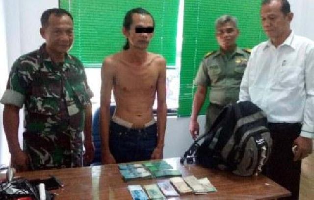 Anggota Intel Kodim 0303 Bengkalis Amankan Satu Orang Pengedar Uang Palsu
