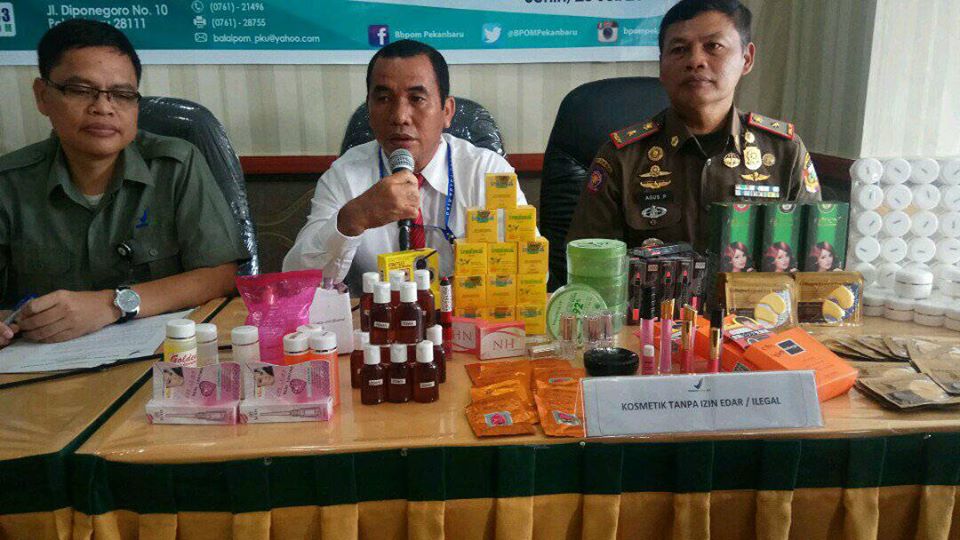 BBPOM Pekanbaru Amankan 13.254 Kosmetik Berbahaya