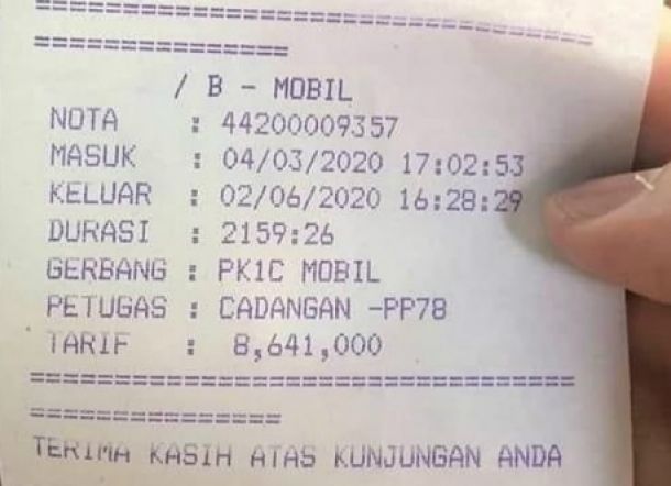 Terjebak Tiga Bulan di Mal saat PSBB, Tarif Parkir Mobil Ini Rp8,6 juta