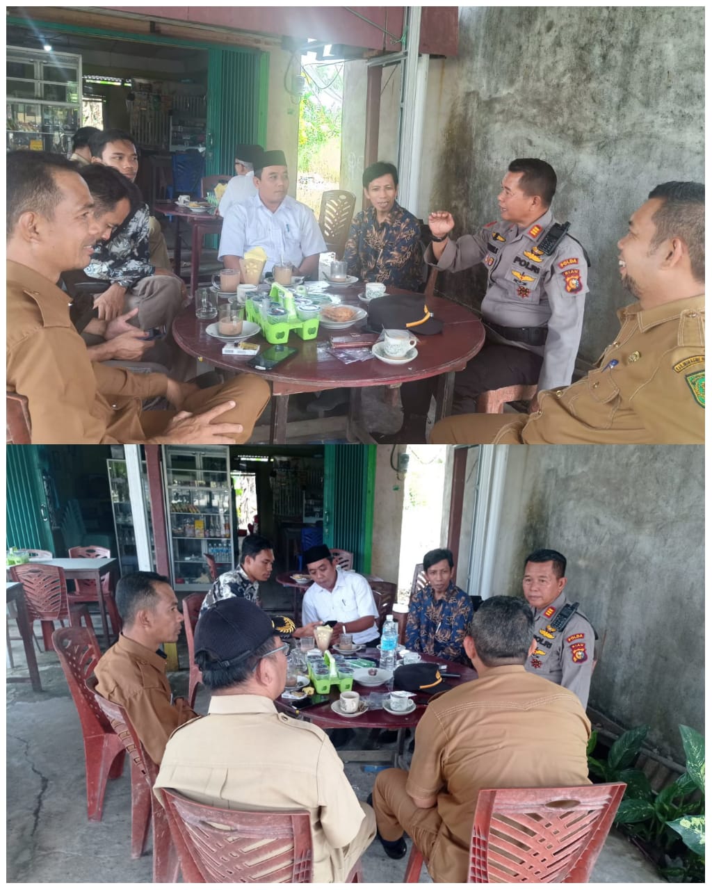 Coffee Morning Kapolsek Reteh Tingkatkan Koordinasi Pemilu Bersama Forkopimcam dan PPK