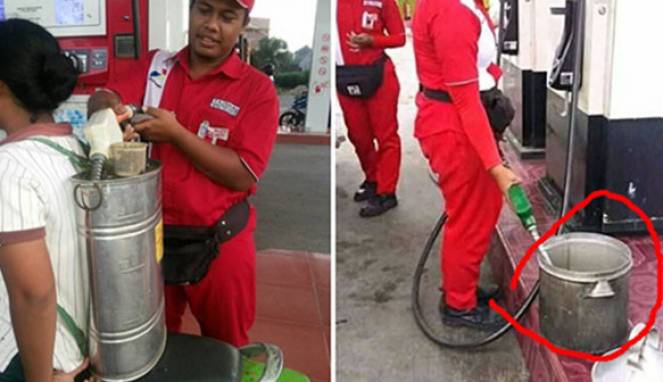 10 Kelakuan Nyeleneh Orang Indonesia Saat Berada di SPBU