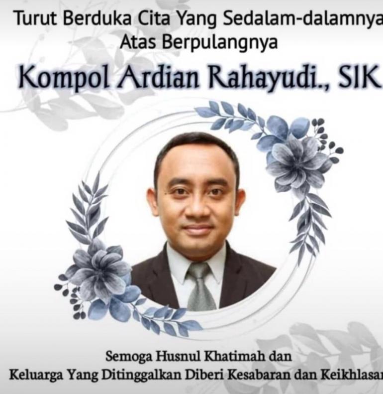 Kompol Ardian Meninggal Dunia Setelah Terinfeksi Covid-19