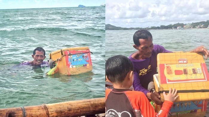 Haru, Pria ini Rela Jual Es Krim di Tengah Laut, Alasannya Bikin Airmata Meleleh