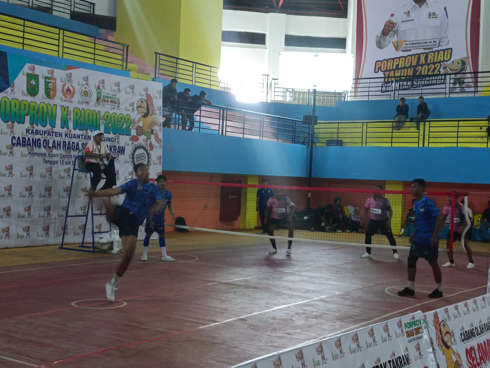Usai Tumbangkan Dumai, Tim Takraw Putra Bengkalis Bertemu Pekanbaru di Semifinal