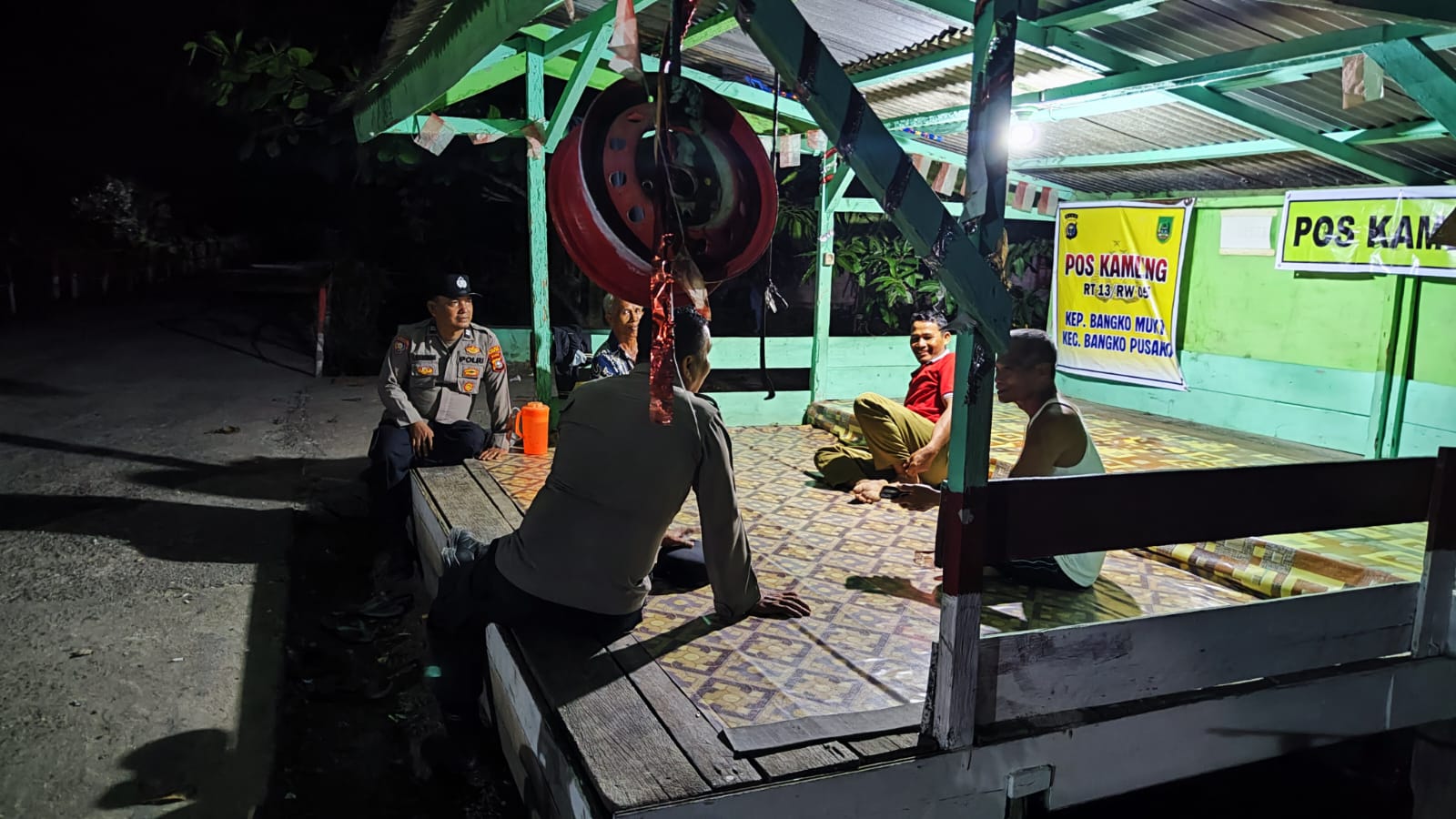 Cegah Gangguan Kamtibmas, Polsek Bangko Pusako Gencarkan Satkamling