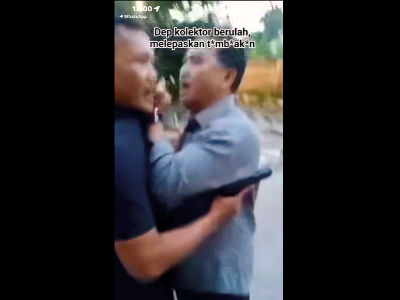 Viral, Aksi Pria Diduga Debt Collector Lepaskan Tembakan di Pekanbaru