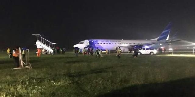 Pesawat Garuda tergelincir di bandara Adisutjipto Yogyakarta