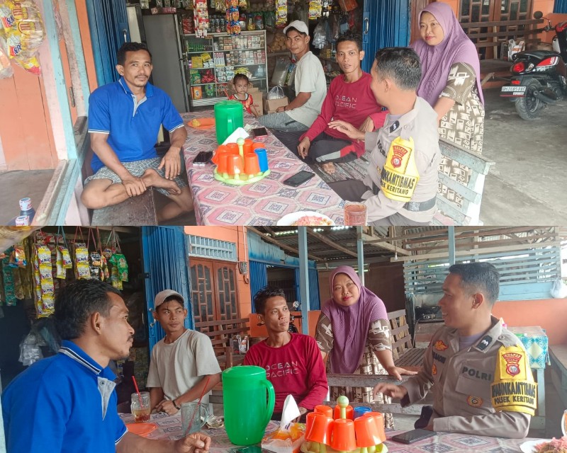 Polsek Keritang Sasar Warga Desa Petalongan Inhil untuk Wujudkan Pemilu Damai 2024
