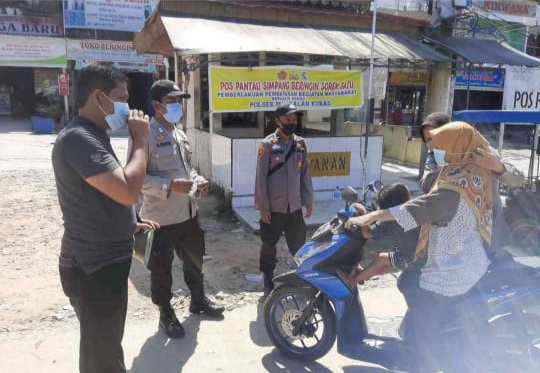 Upaya Penegakan Program PPKM Mikro, Polsek Pangkalan Kuras Lakukan Operasi Yustisi