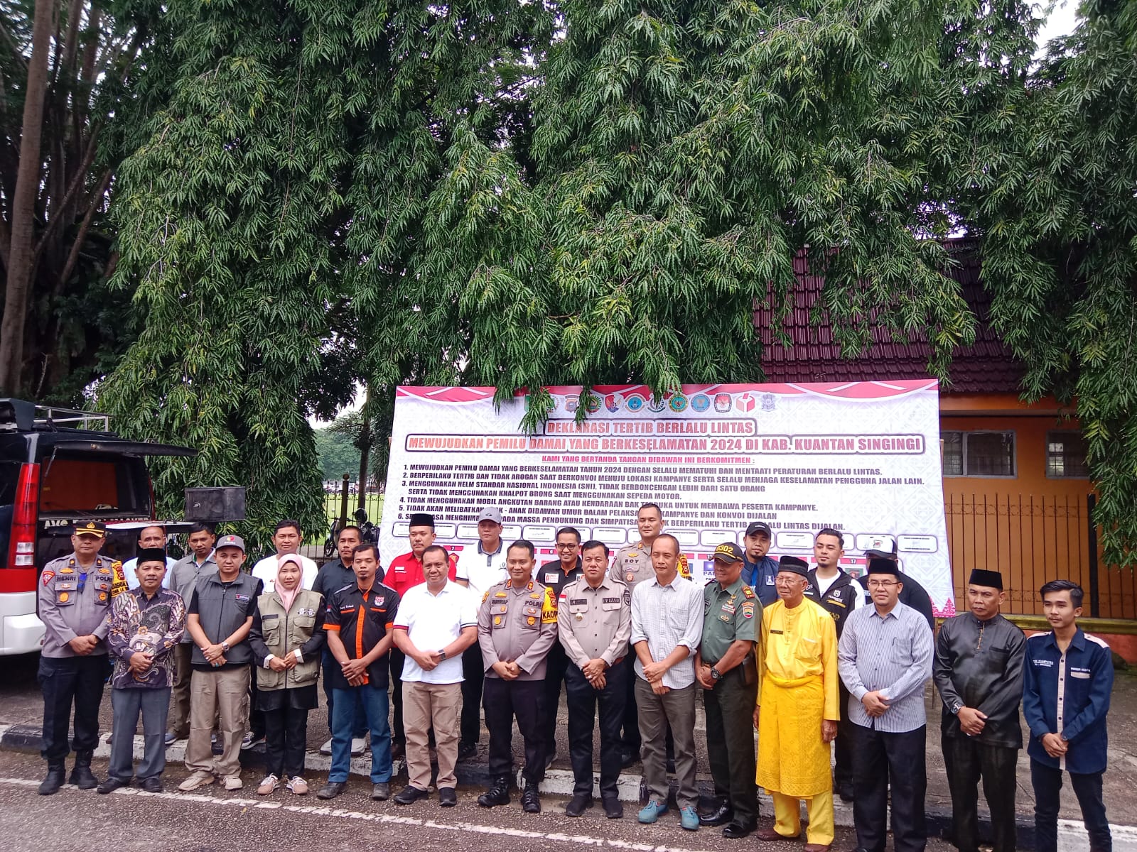 Deklarasi Tertib Berlalu Lintas, Polres Kuansing dan Forkopimda Menuju Pemilu Damai 2024