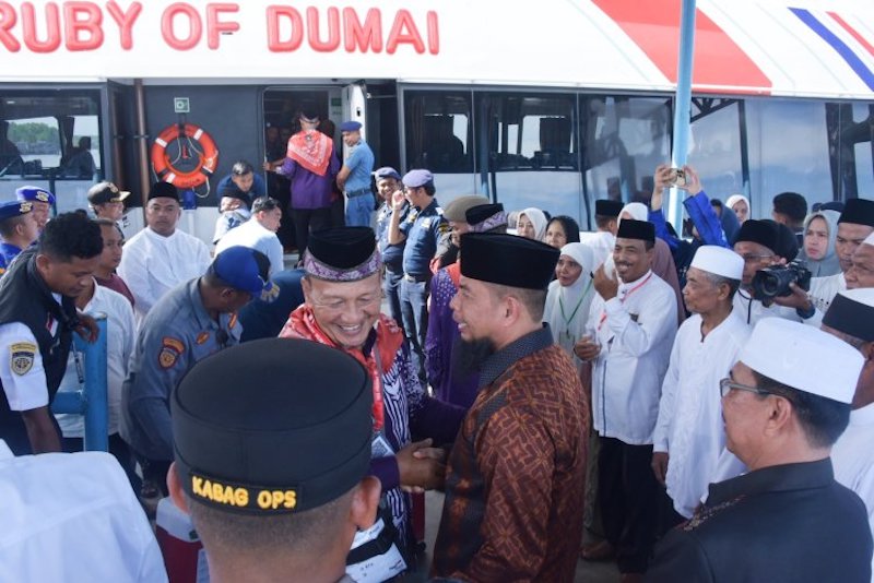 174 CJH Bengkalis Kloter 13 Dilepas dari Pelabuhan BSL Menuju Batam