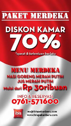 Hotel ibis Pekanbaru Tawarkan 'Paket Merdeka'
