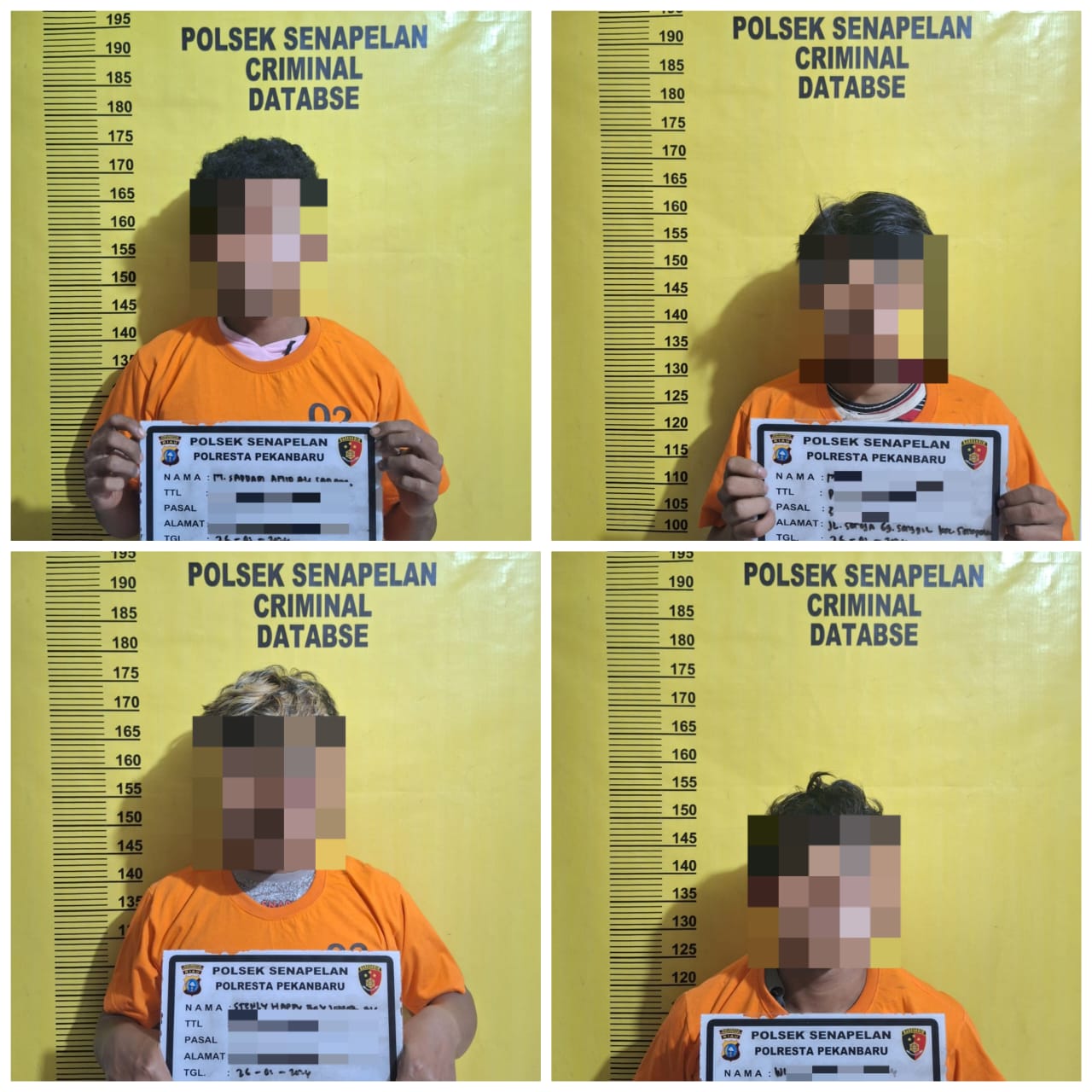 Curi Pagar Rumah Kosong, 4 Spesialis Curat Dibekuk Polsek Senapelan