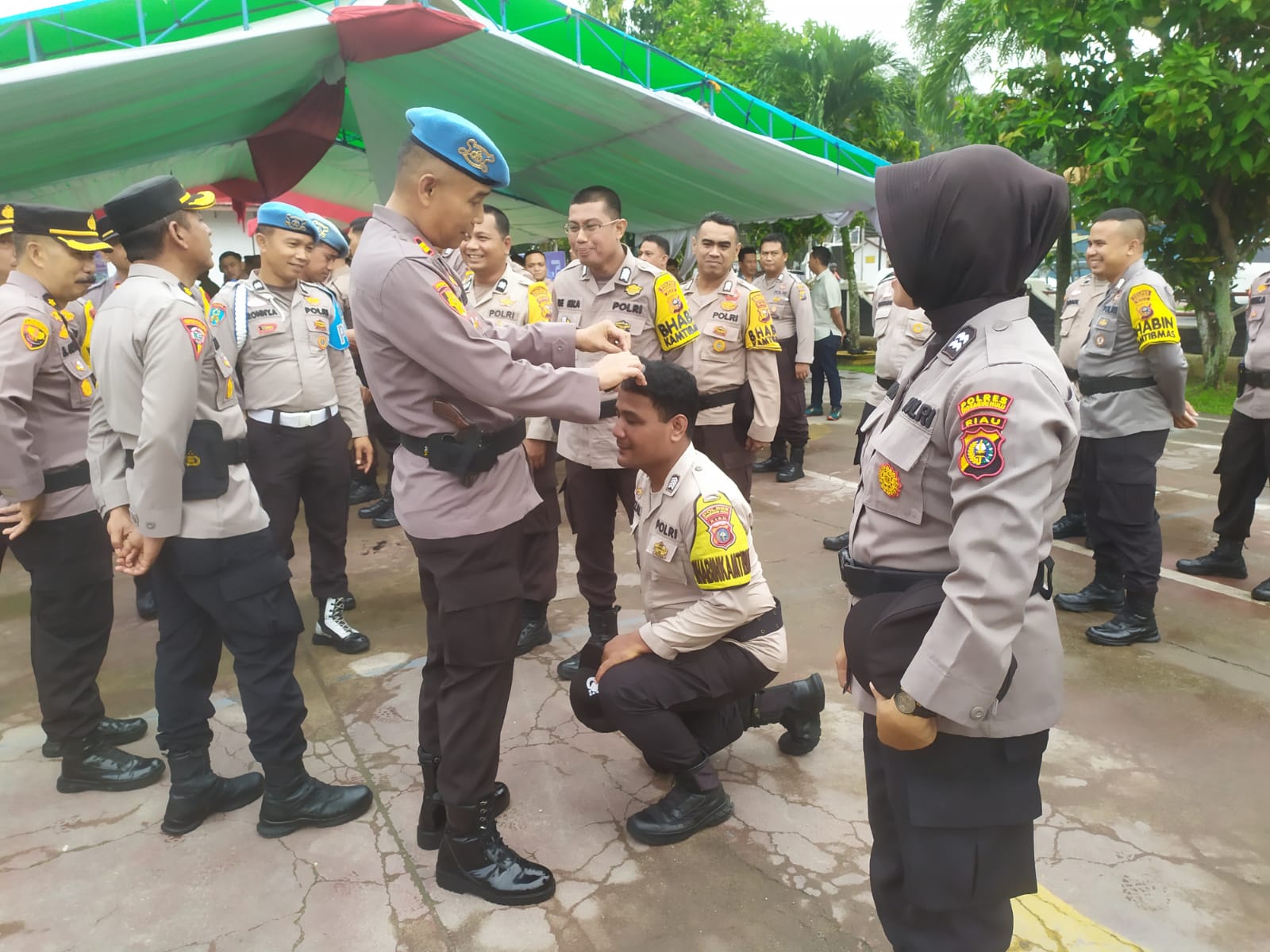 Kasi Propam Polres Inhu Razia Performance dan Netralitas Personel PAM TPS