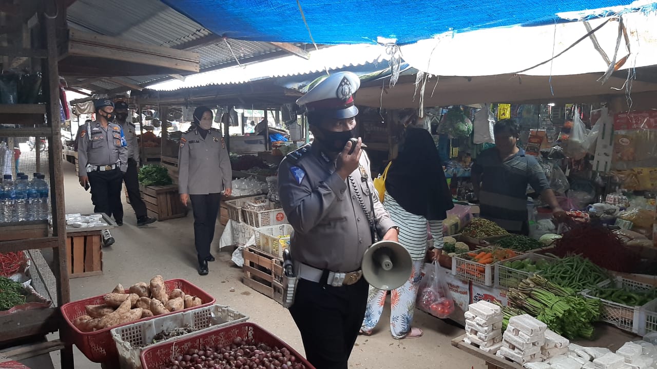 Polsek Pangkalan Kuras Ajak Warga Tetap Terapkan Prokes