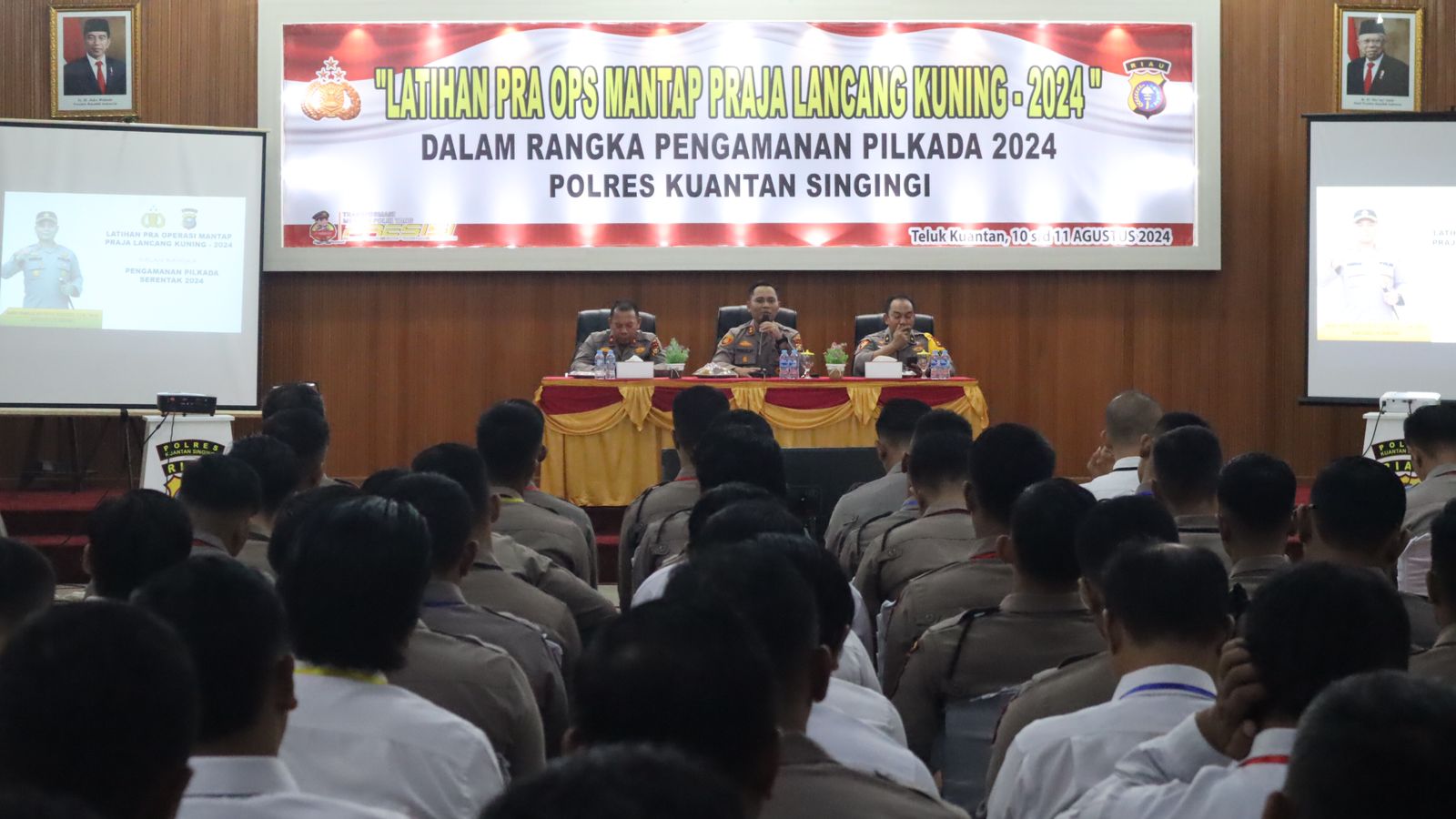 Kapolres Kuansing Pimpin Latihan Pra Ops Mantap Praja Lancang Kuning 2024