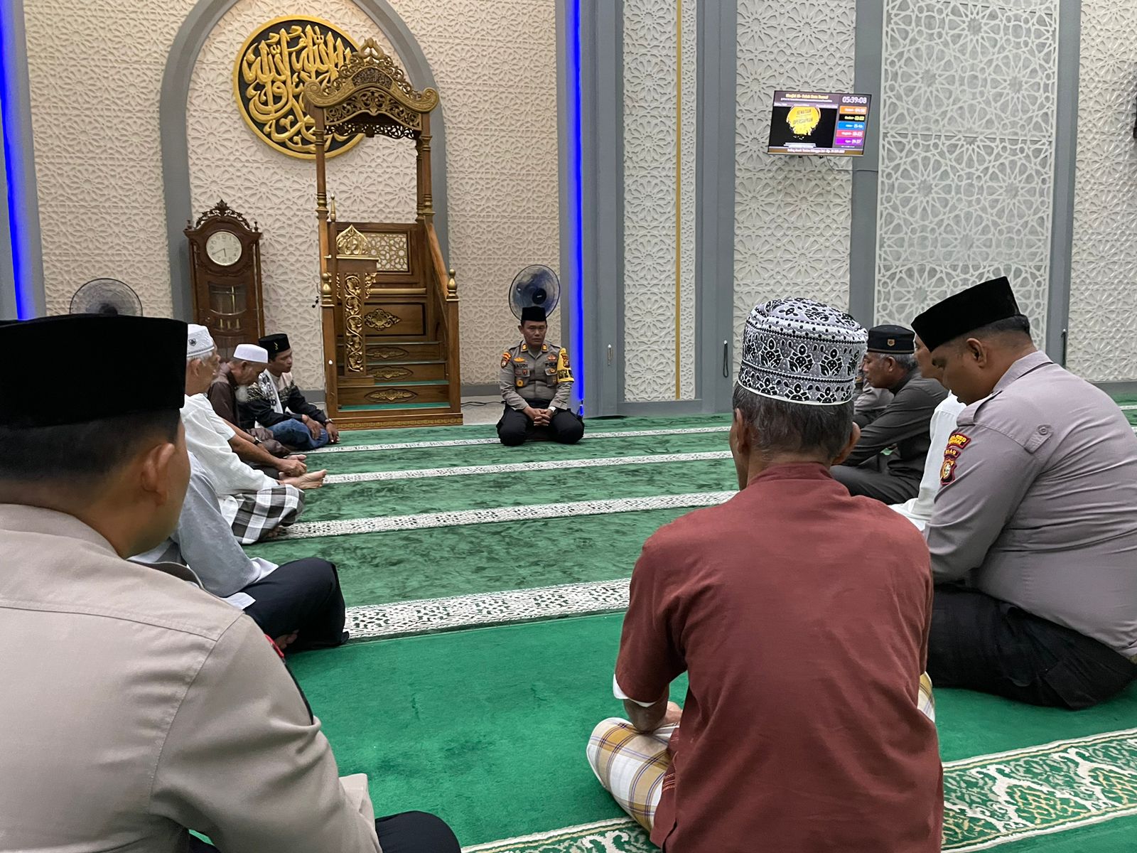 Samapta Polres Dumai Subuh Berjemaah Keliling, Sampaikan Pemilu Damai