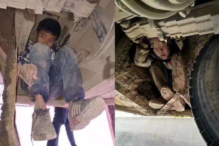 Miris! Demi Bertemu Orangtua, Dua Bocah Nekat 3 Jam Menggantung di Kolong Bus