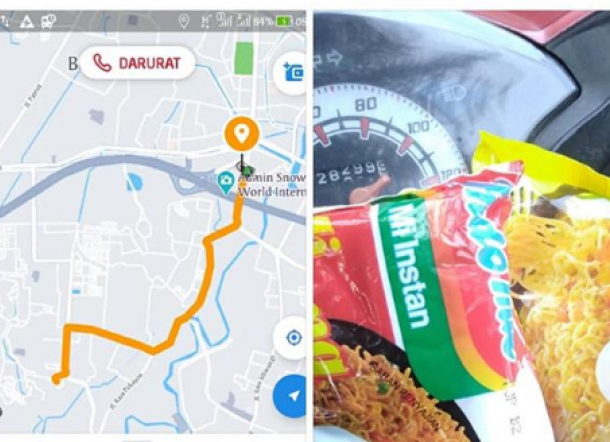 Unik! Sopir Ojol Ini Angkut Penumpang di Kawasan Elit, Dibayar Pakai 2 Bungkus Mie Instan